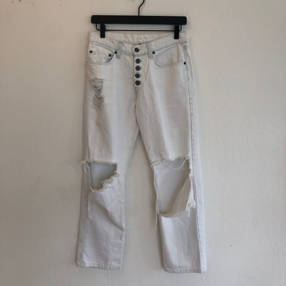 Carmar White Distressed Jeans - Picture 1 of 15